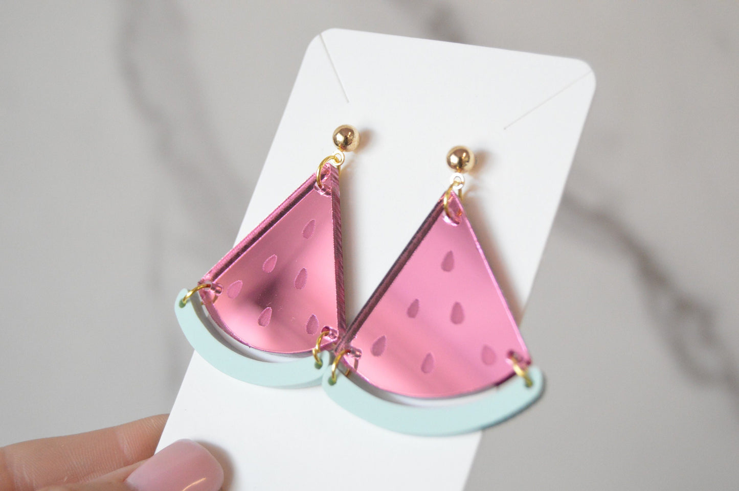 Watermelon Dangle Earrings - Acrylic