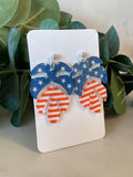 Stars and Stripes Monstera Earrings - Acrylic