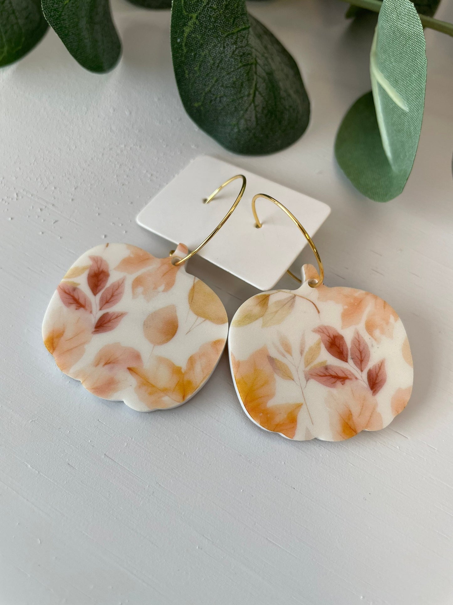 Pumpkin Hoop Earrings - Acrylic