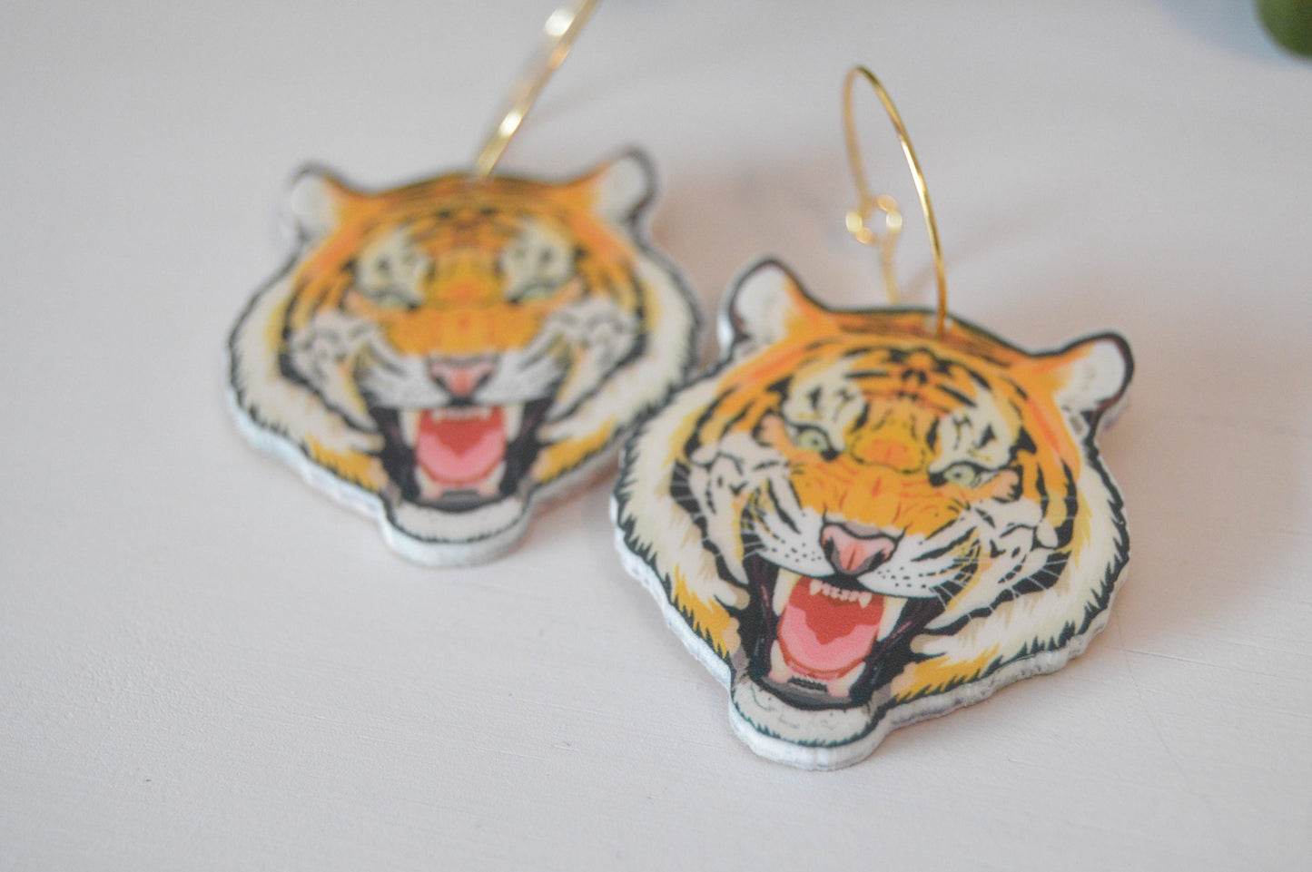 Tiger Earrings - Acrylic