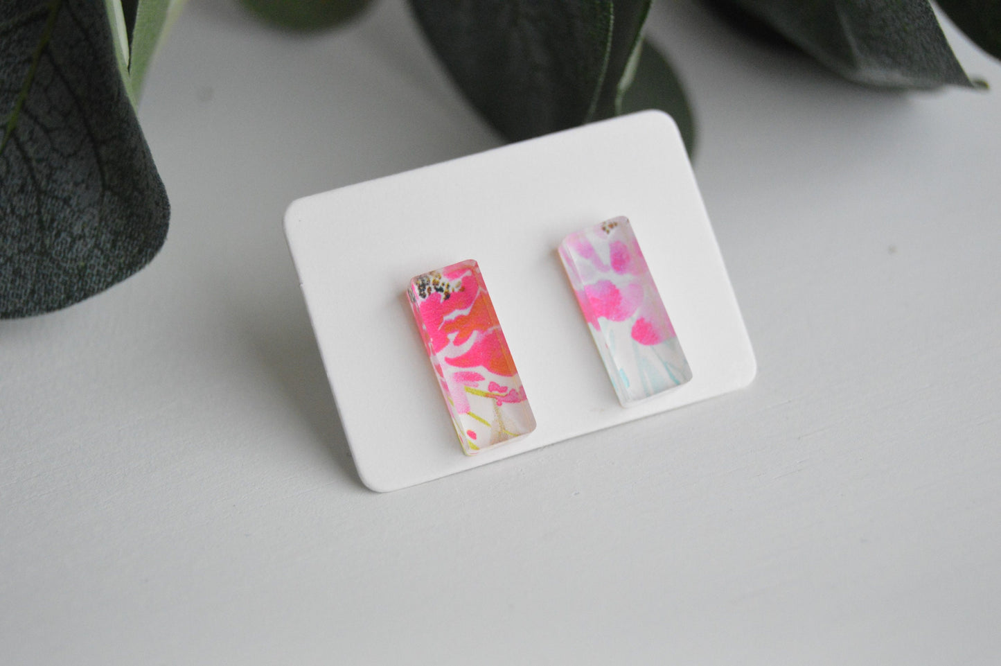 Summer Floral Stud Earrings - Acrylic