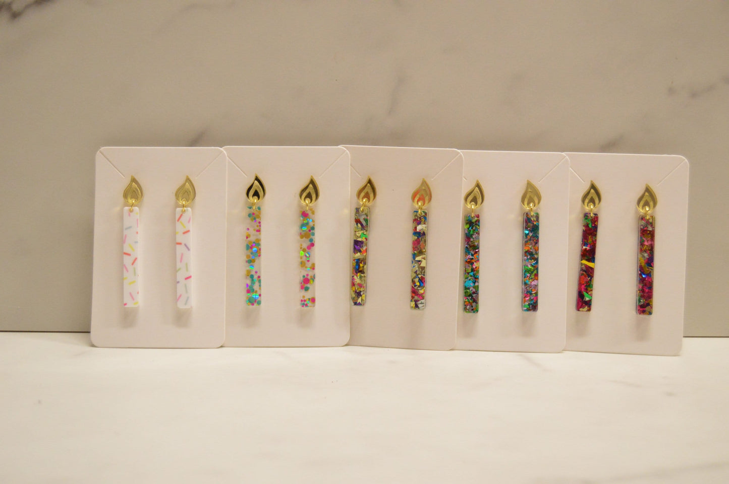 Candle Dangle Earrings - Acrylic