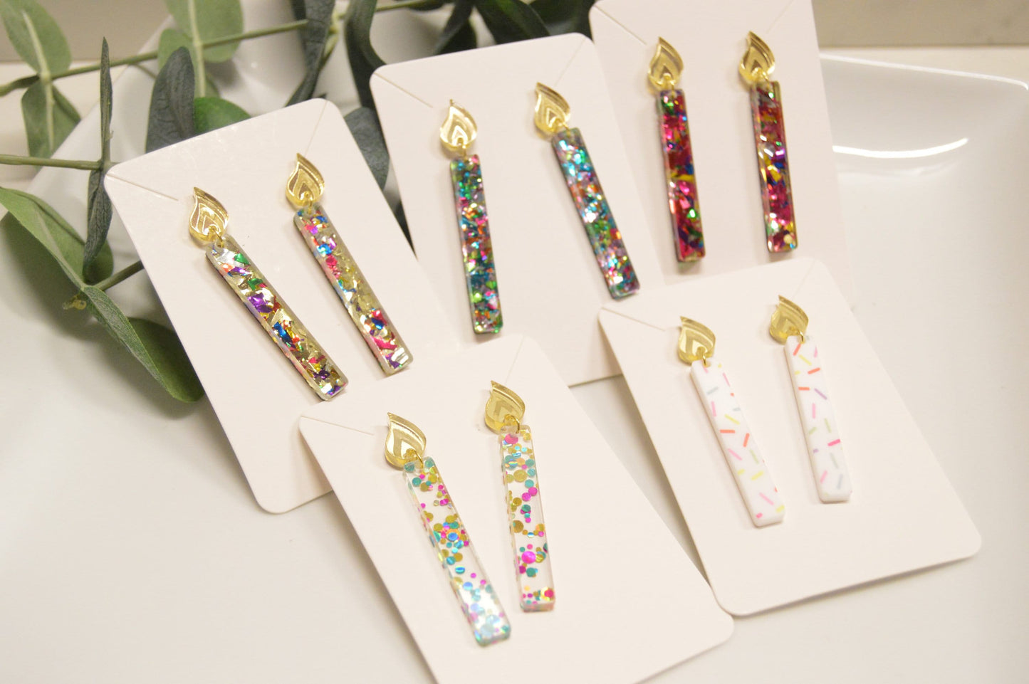 Candle Dangle Earrings - Acrylic