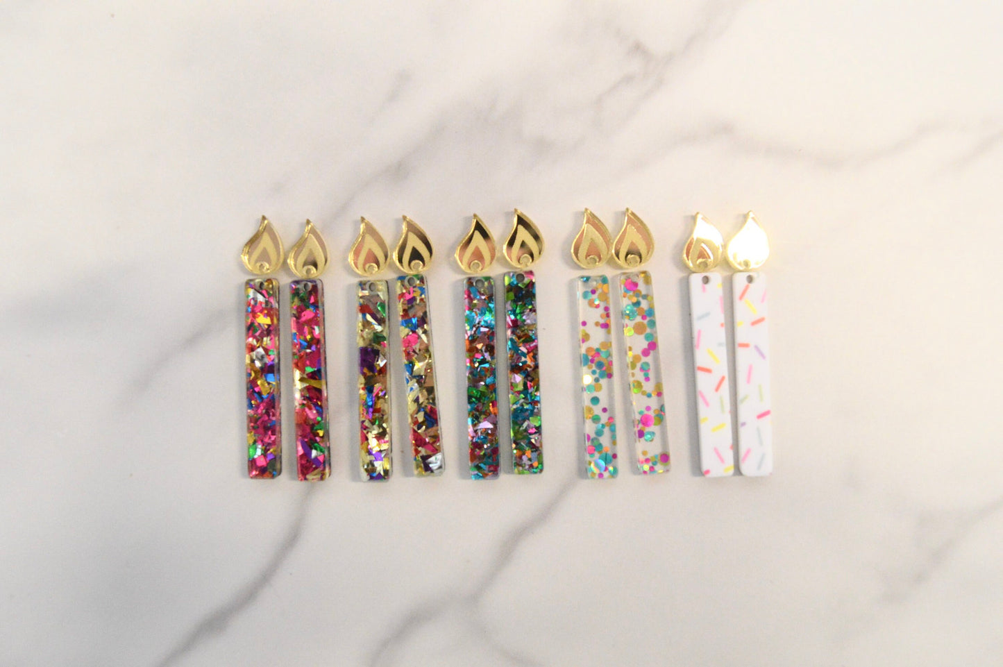 Candle Dangle Earrings - Acrylic