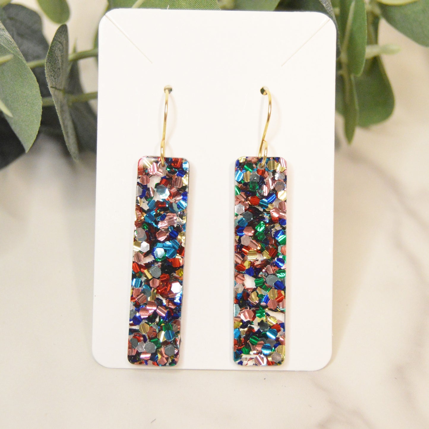 Colorful Bar Earrings - Acrylic