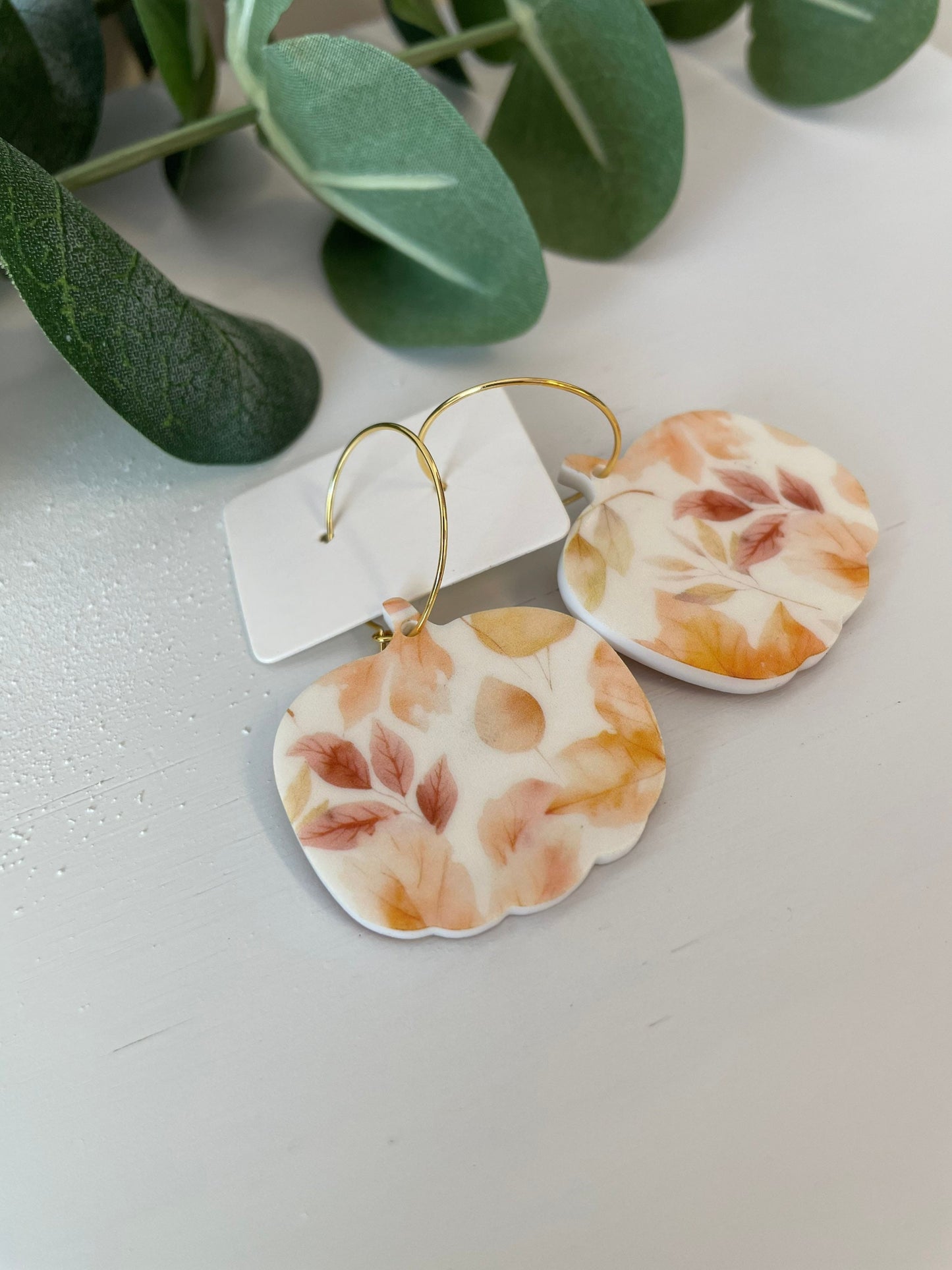 Pumpkin Hoop Earrings - Acrylic