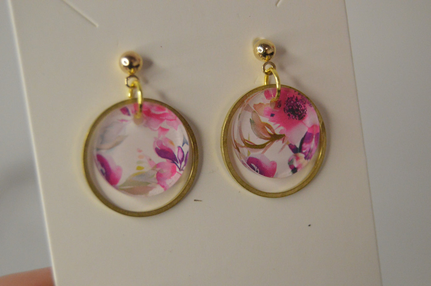 Floral Small Dangle Earrings - Acrylic