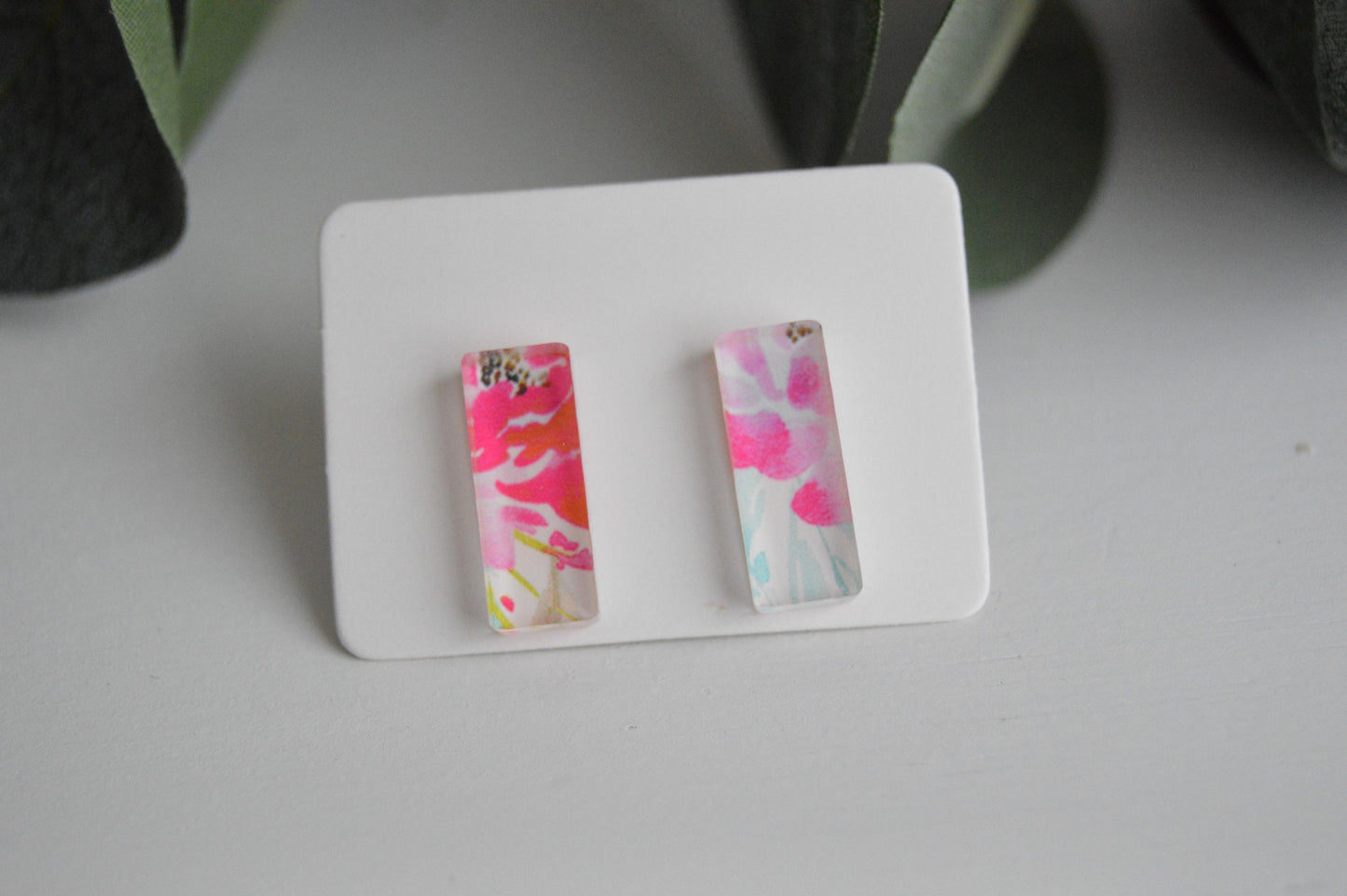 Summer Floral Stud Earrings - Acrylic