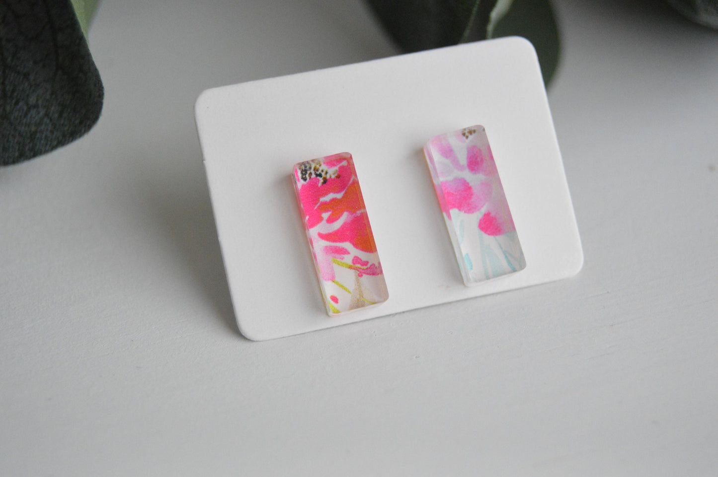 Summer Floral Stud Earrings - Acrylic