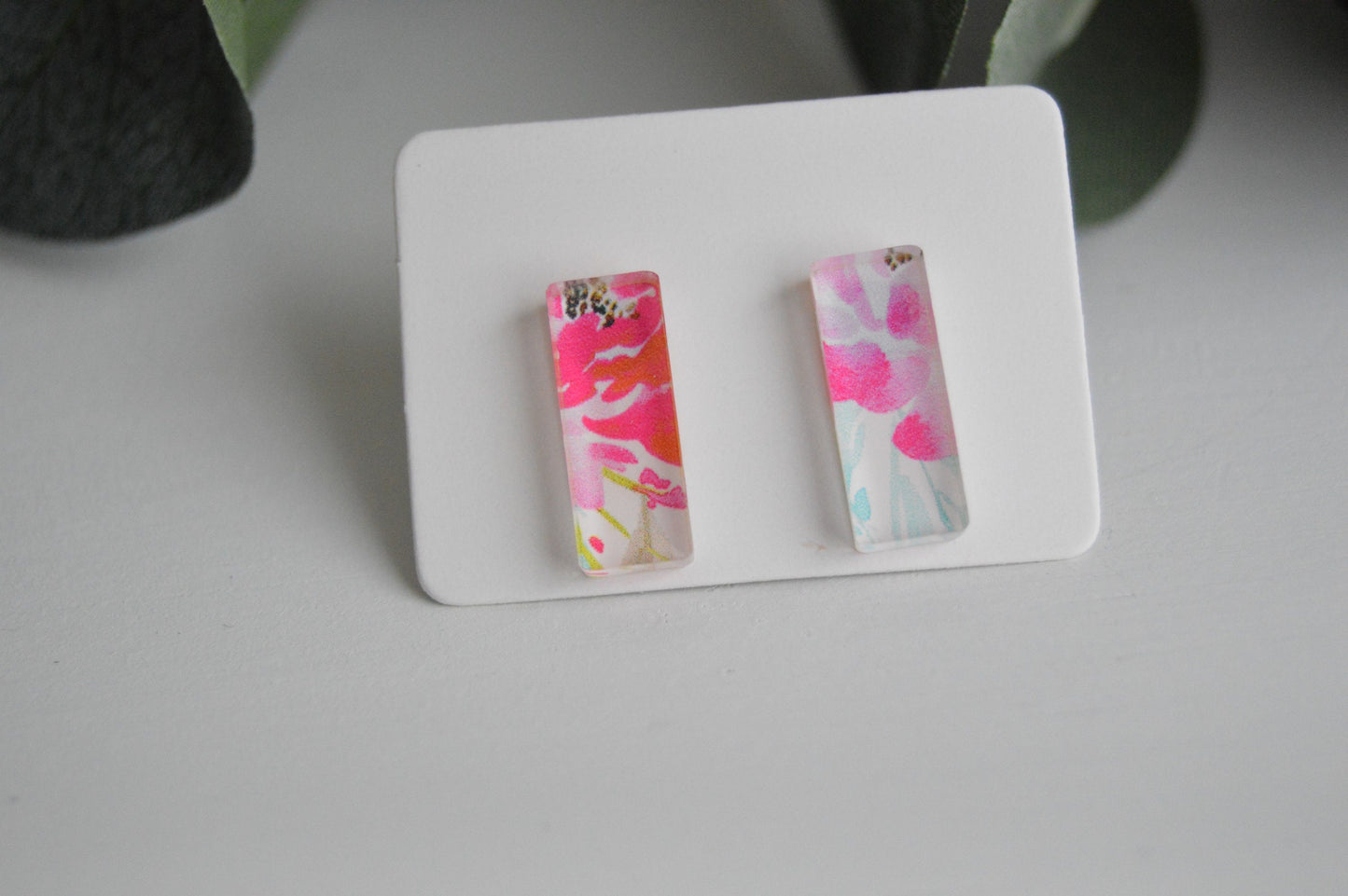 Summer Floral Stud Earrings - Acrylic
