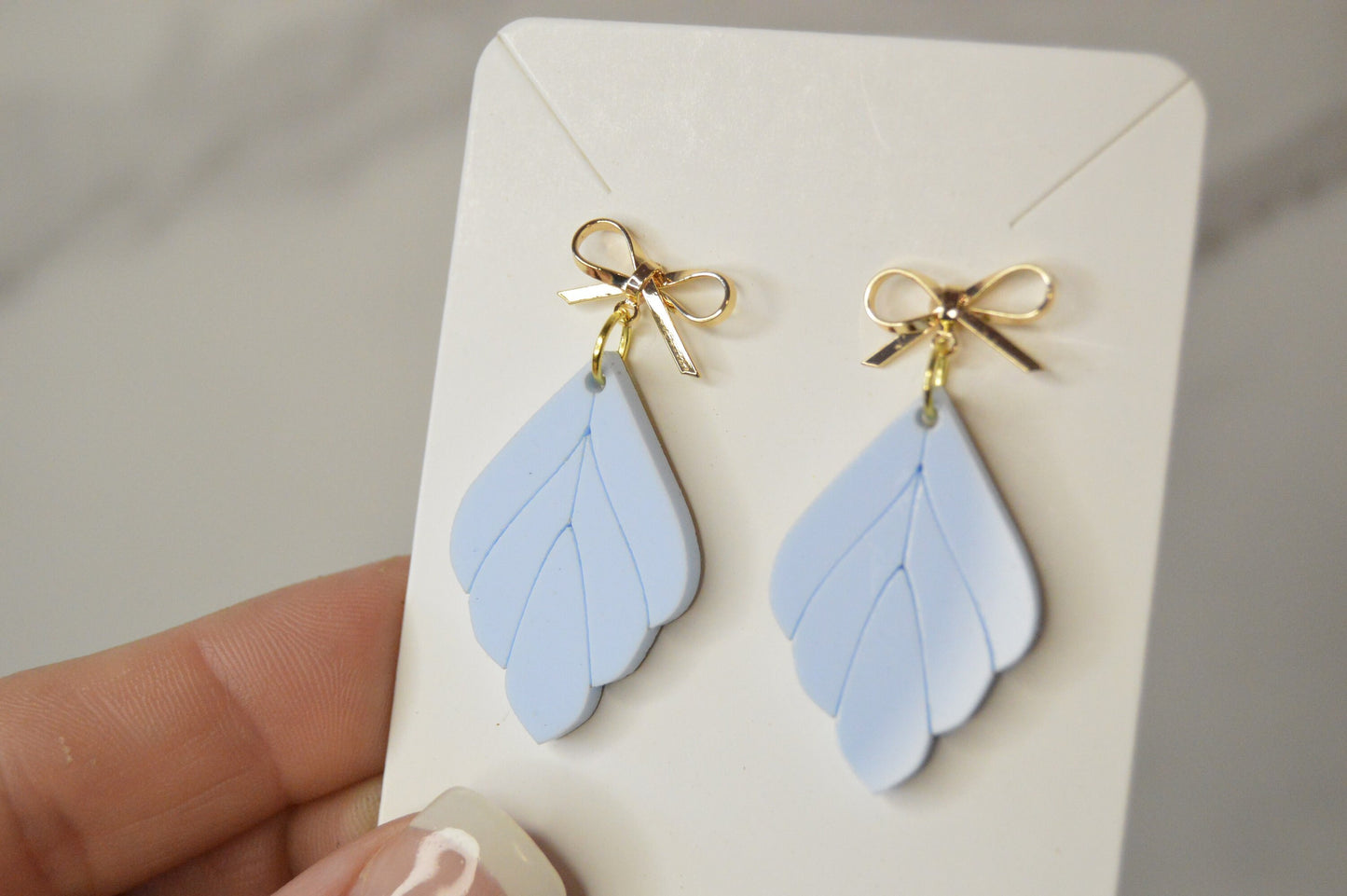 Blue leaf Earrings - Acrylic