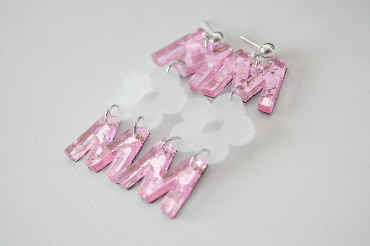 Mom Dangle Earrings - Acrylic