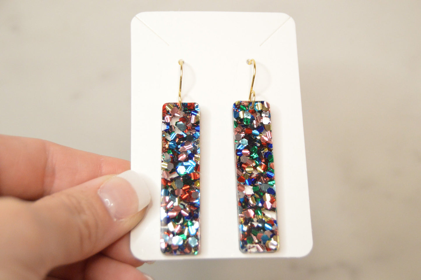 Colorful Bar Earrings - Acrylic