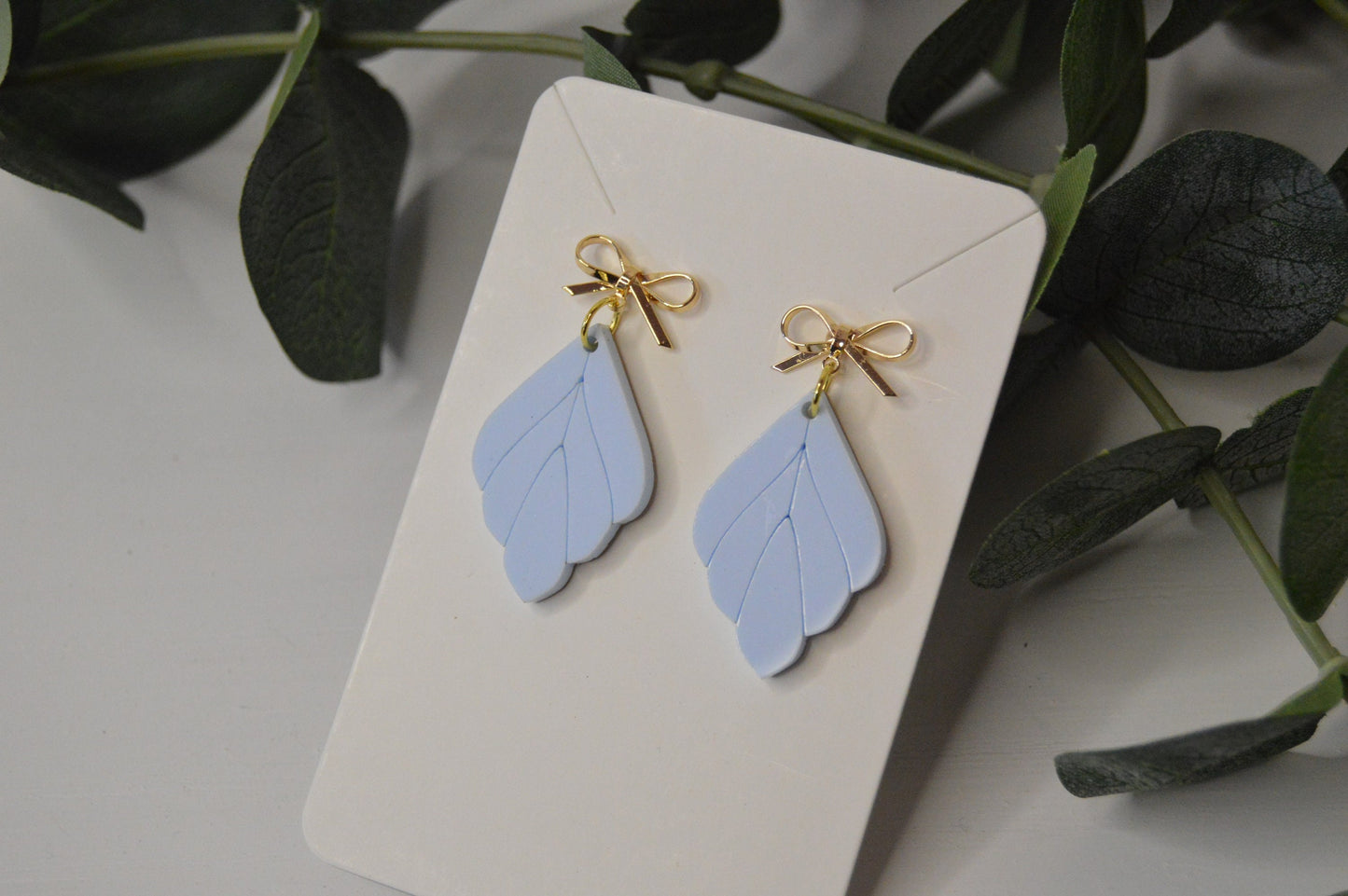 Blue leaf Earrings - Acrylic