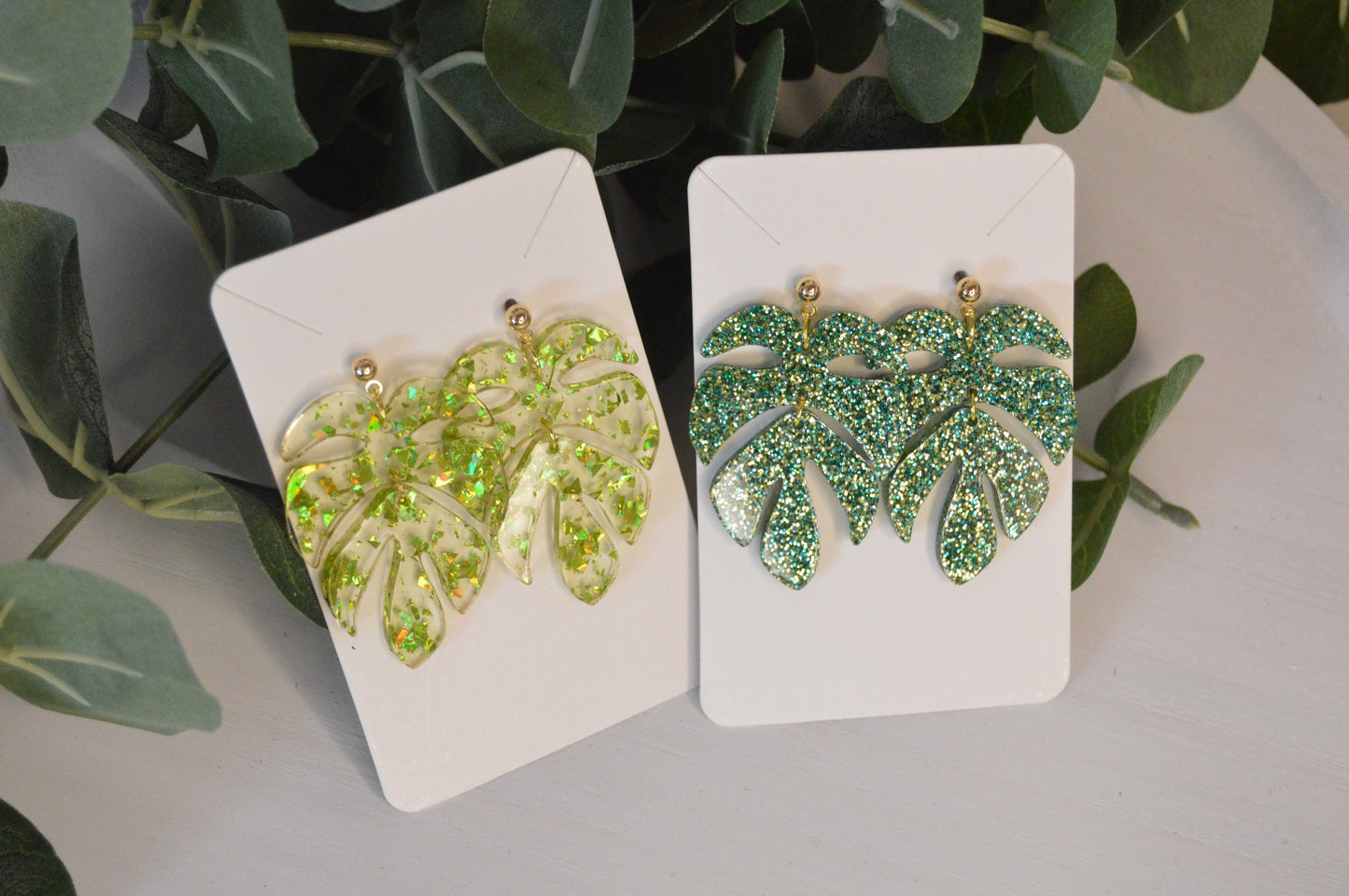 Monstera Leaf Earrings - Acrylic