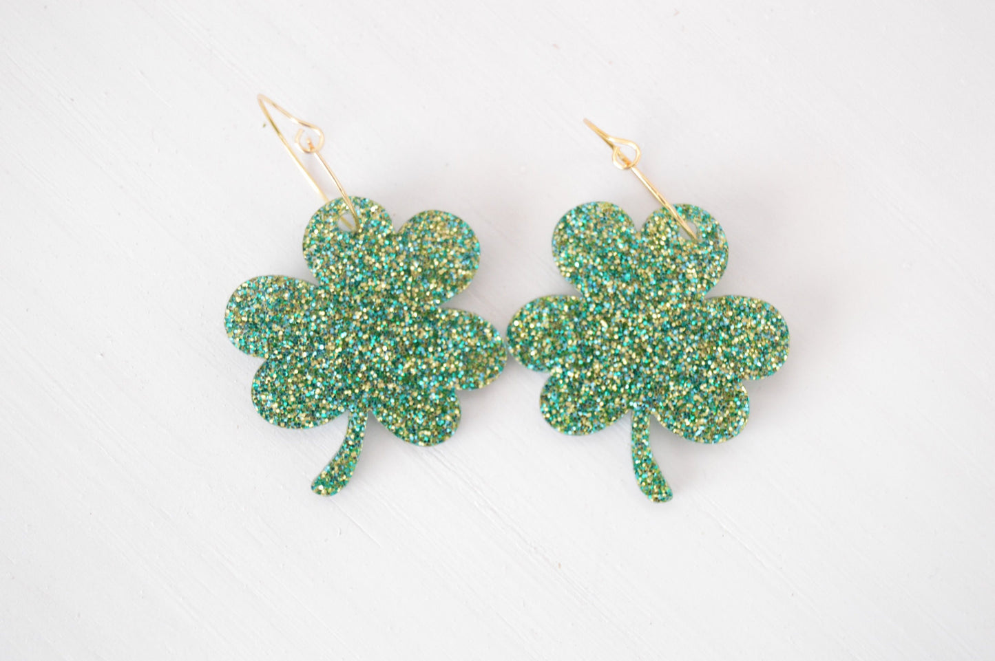 Shamrock Hoop Earrings - Acrylic