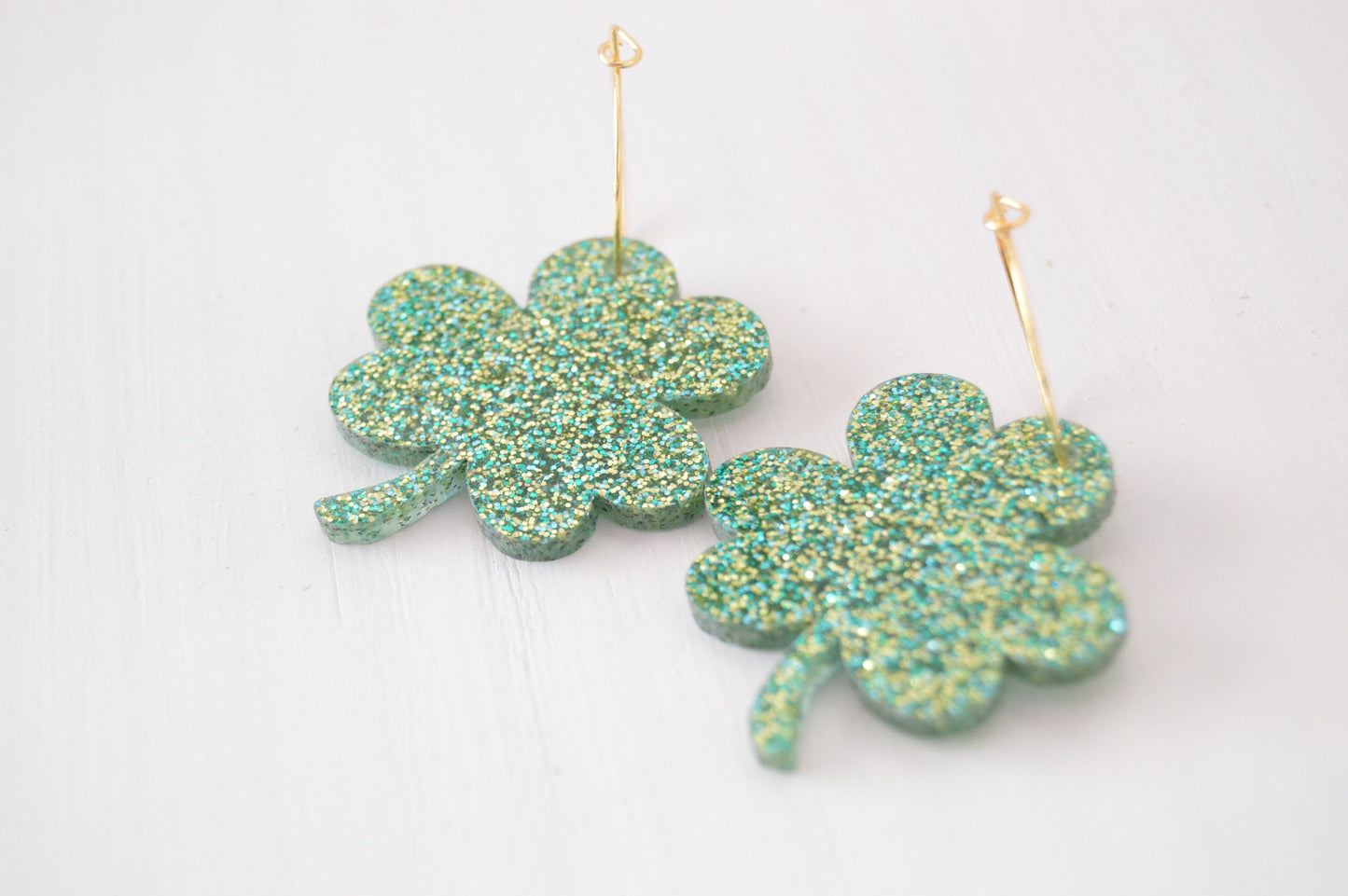 Shamrock Hoop Earrings - Acrylic