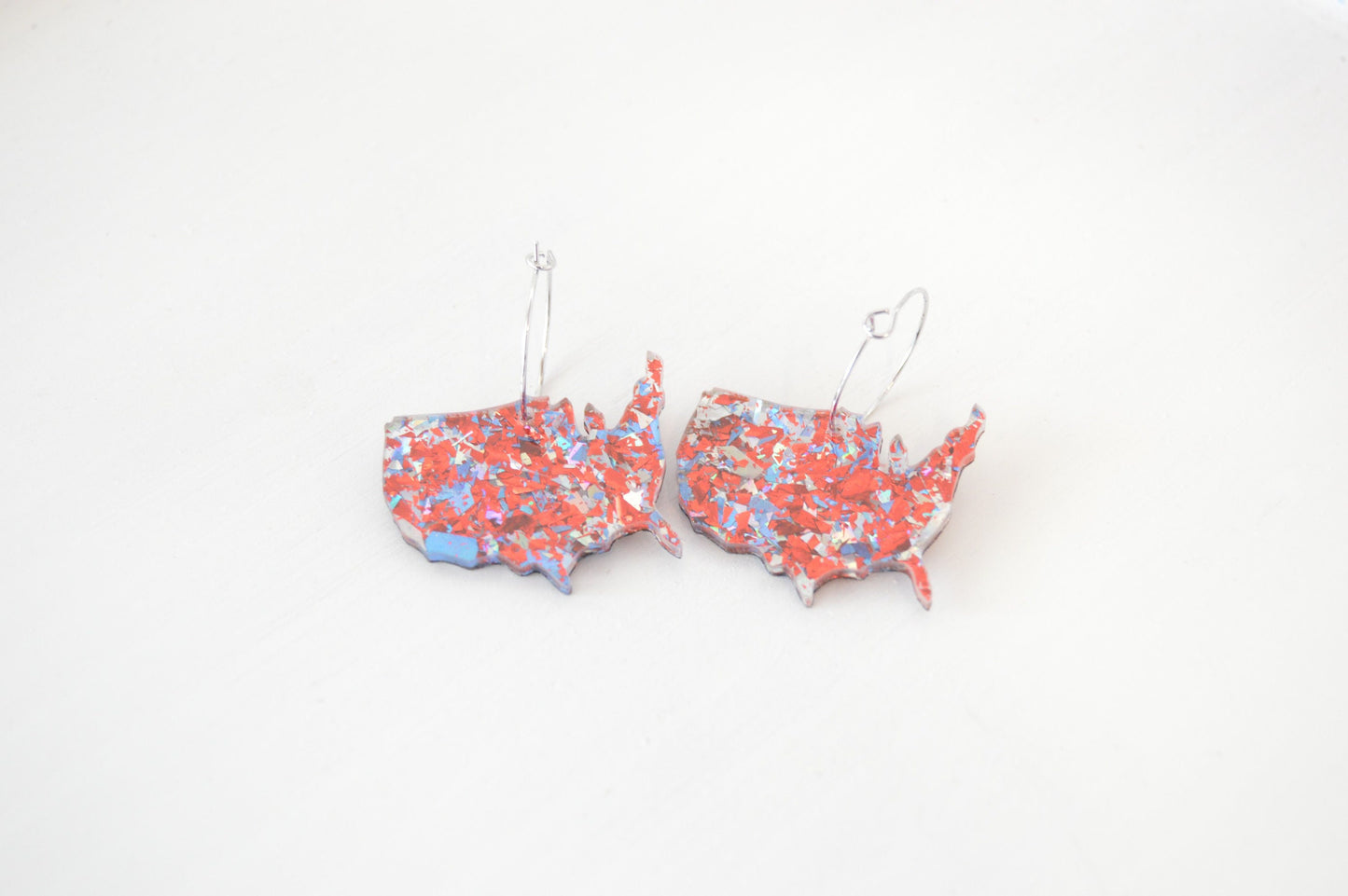 Patriotic USA Earring - Acrylic
