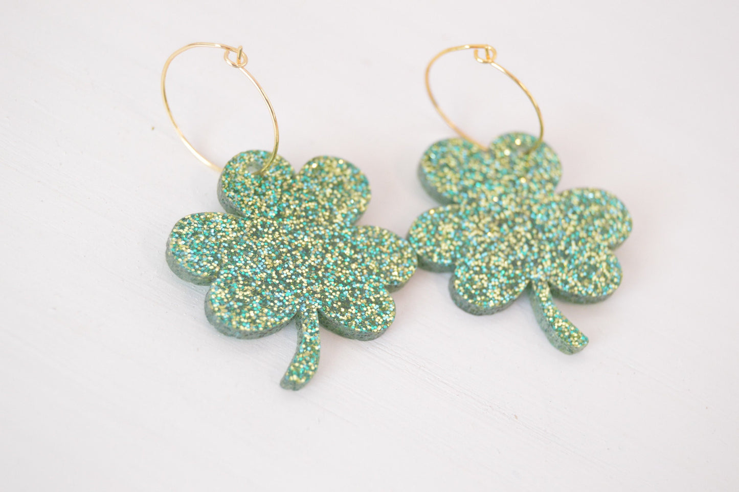Shamrock Hoop Earrings - Acrylic