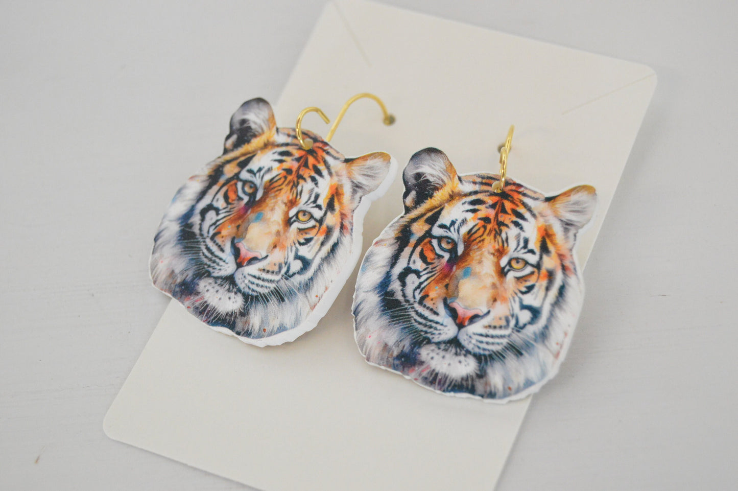 Realistic Tiger Earrings - Acrylic