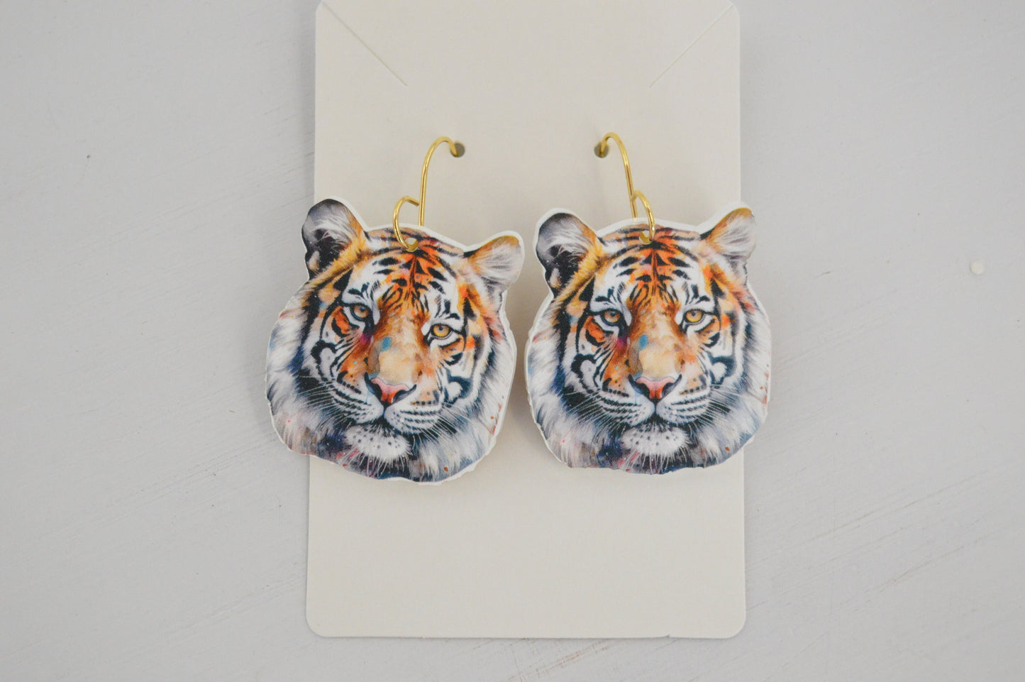 Realistic Tiger Earrings - Acrylic