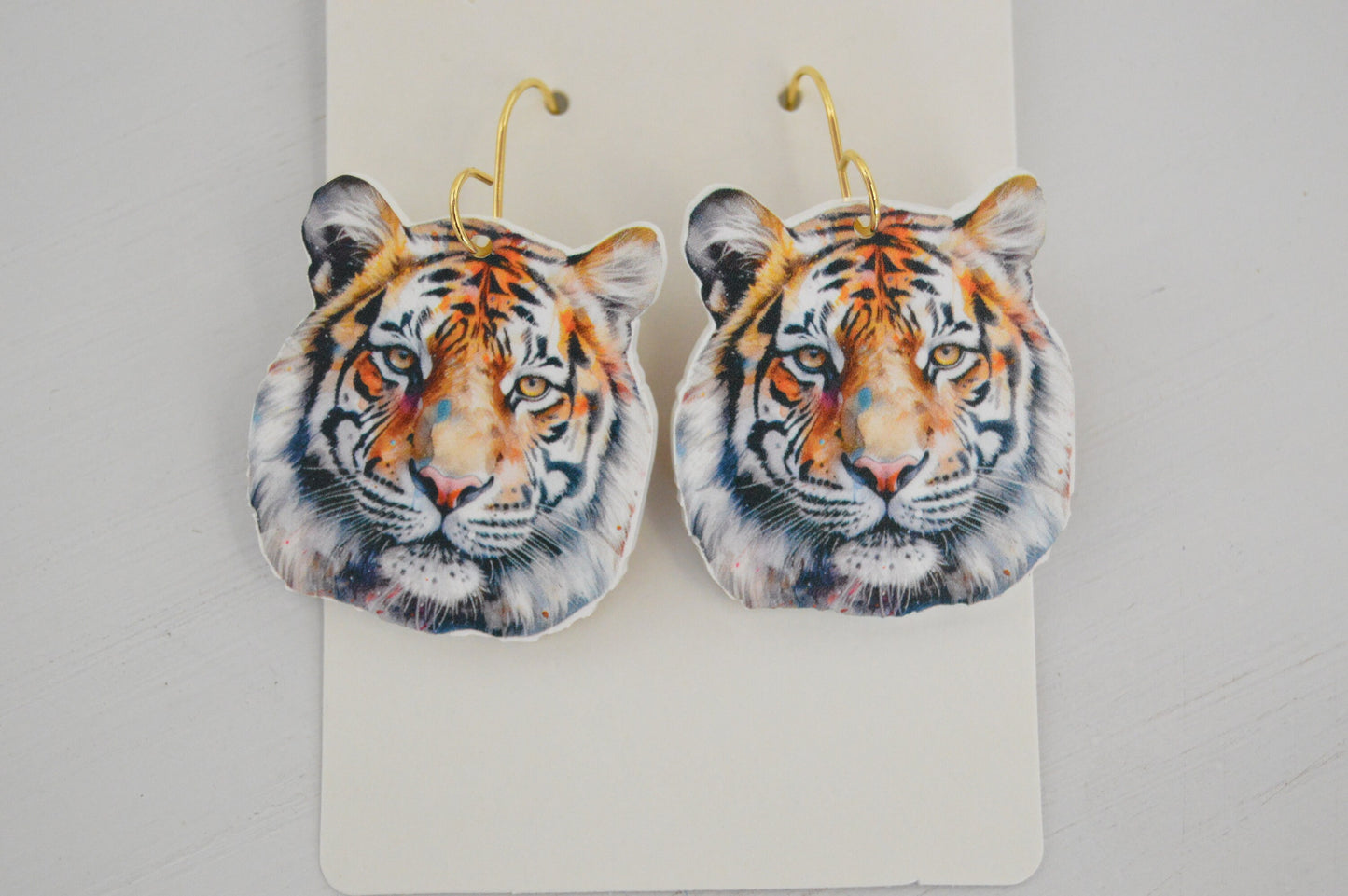 Realistic Tiger Earrings - Acrylic