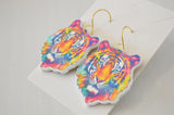 Colorful Tiger Earrings - Acrylic