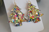 Christmas Tree Confetti Earrings - Acrylic