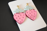 Strawberry Dangle Earrings - Acrylic