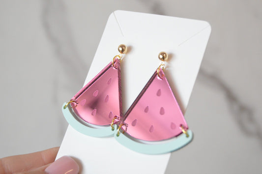 Watermelon Dangle Earrings - Acrylic