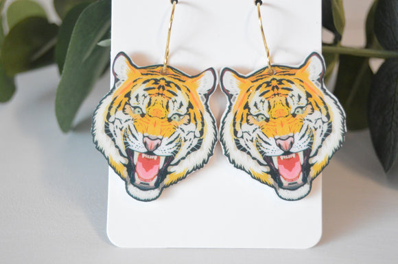 Realistic Tiger Earrings - Acrylic