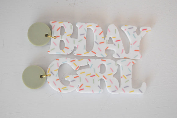 Birthday Girl Earrings - Acrylic