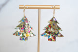 Christmas Tree Confetti Earrings - Acrylic