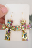 Germanic Cross Confetti Earrings - Acrylic