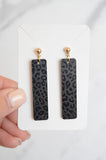 Leopard Print Bar Earrings - Acrylic
