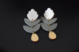 Floral leaf Stack Dangle Earrings - Acrylic
