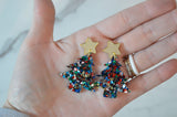 Colorful Christmas Tree Earrings - Acrylic