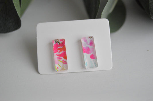 Summer Floral Stud Earrings - Acrylic