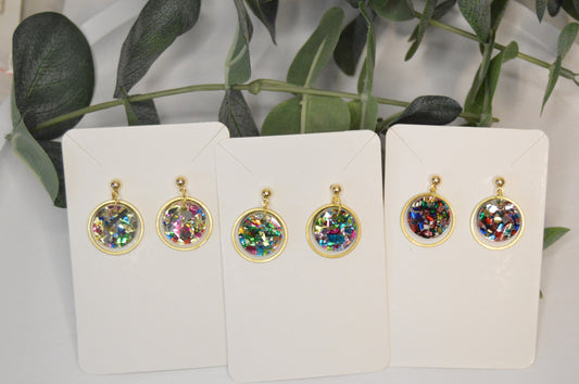 Confetti Small Dangle Earrings - Acrylic