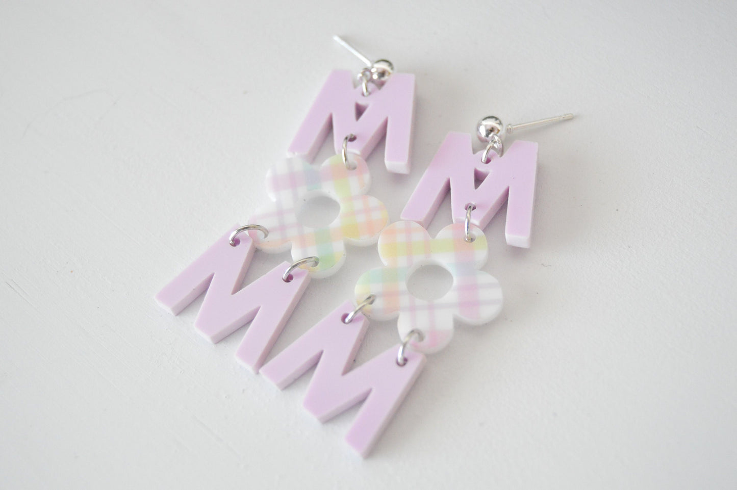 Mom Dangle Earrings -  Acrylic