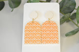 Orange Solid Arch Earrings - Acrylic