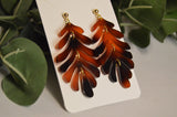 Tiered Leaf Stack Earrings - Acrylic