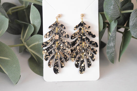 Tiered leaf Stack Earrings - Acrylic