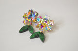 Multicolor Confetti Daisy Small Dangle Earrings - Acrylic