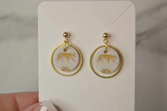 Tiger Small Dangle Earrings - Acrylic