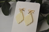 Ivory leaf Dangle Earrings - Acrylic