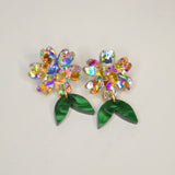 Multicolor Confetti Daisy Small Dangle Earrings - Acrylic