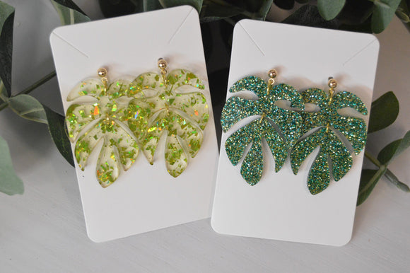 Monstera Leaf Earrings - Acrylic